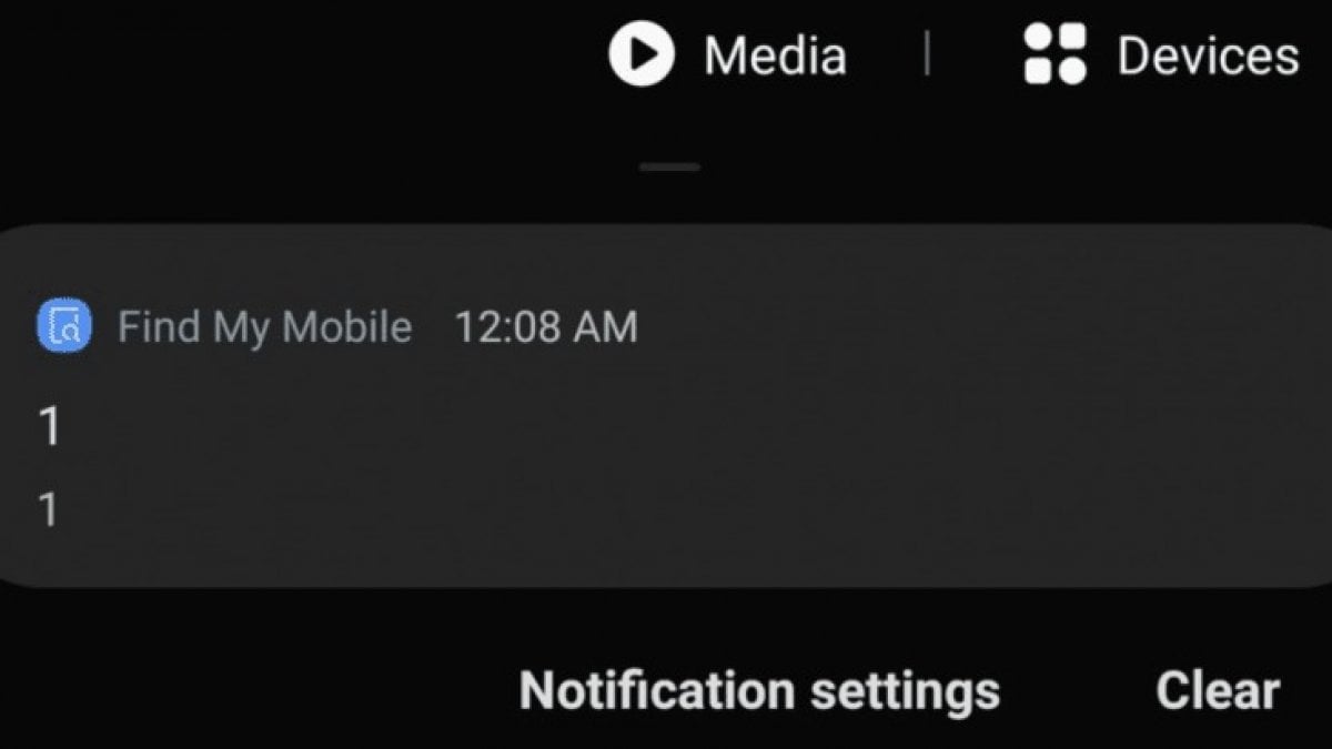 Il testo della notifica, due uno sopra l'altro