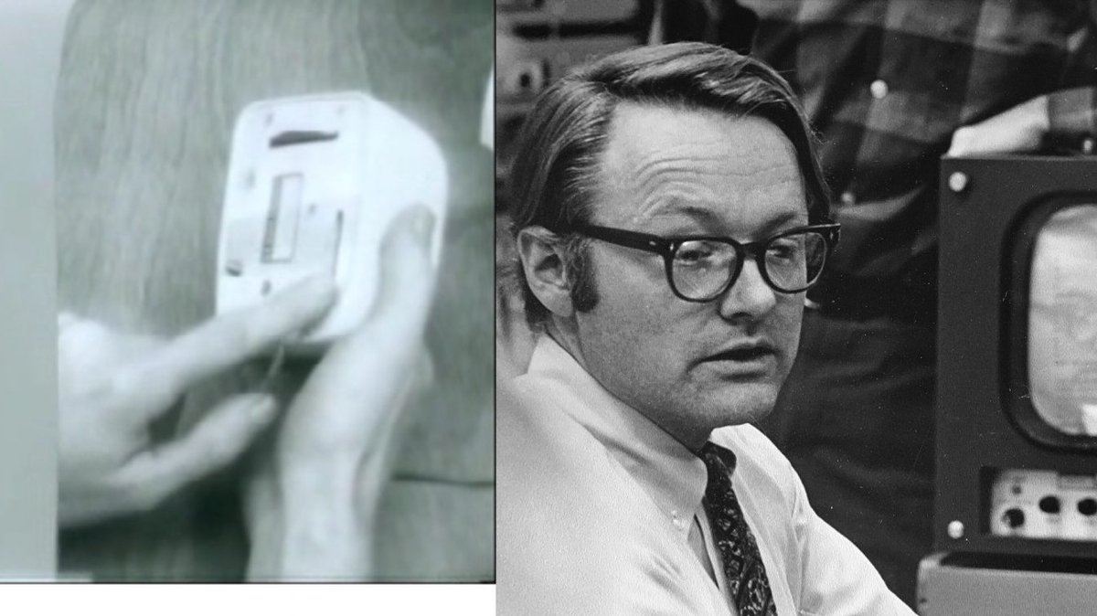 William English with a mouse prototype