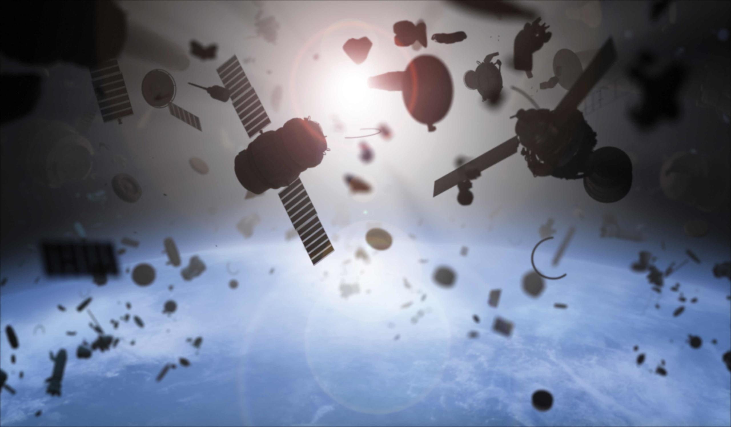 Collisions between satellites may produce new junk