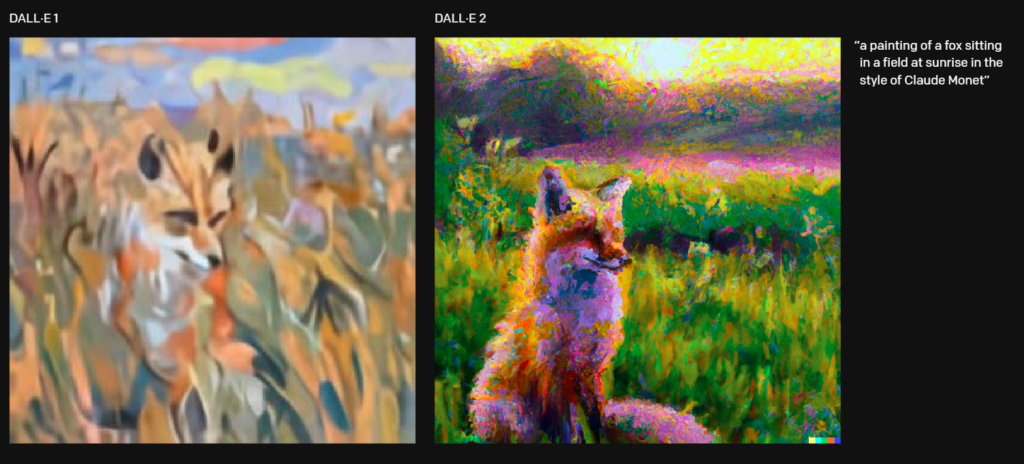 Dall-E e la volpe in stile Monet
