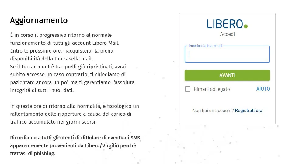 Libero e Virgilio down