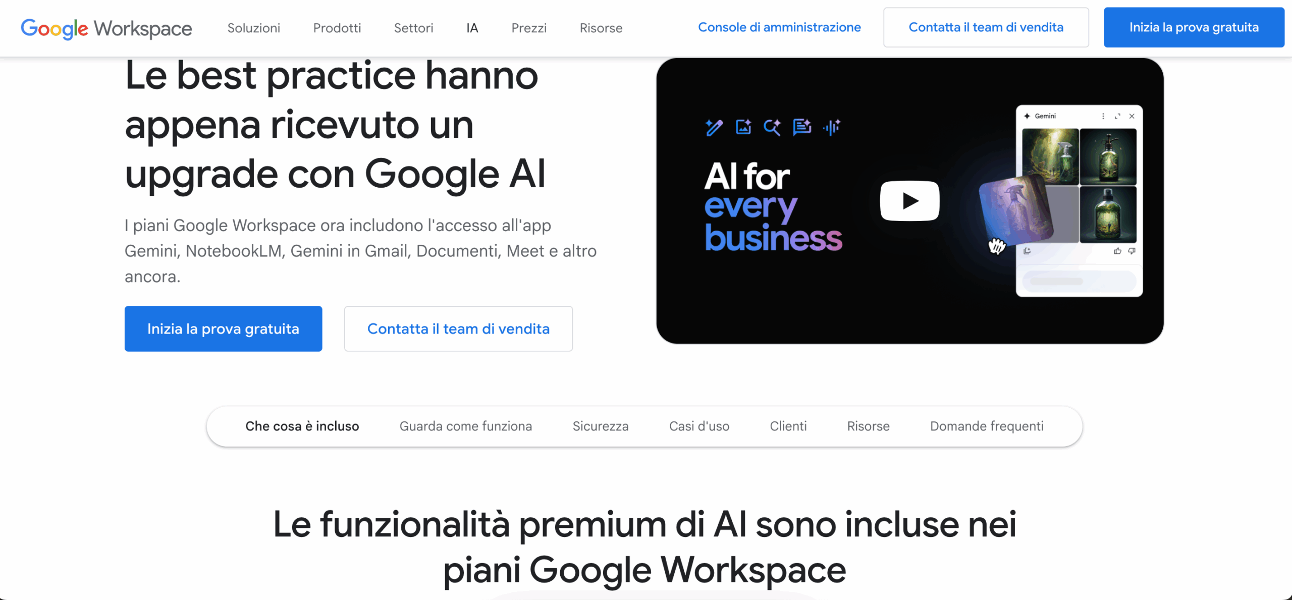 funzionalità gemini google workspace