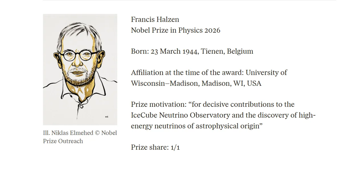 Francis Halzen Nobel per la fisica